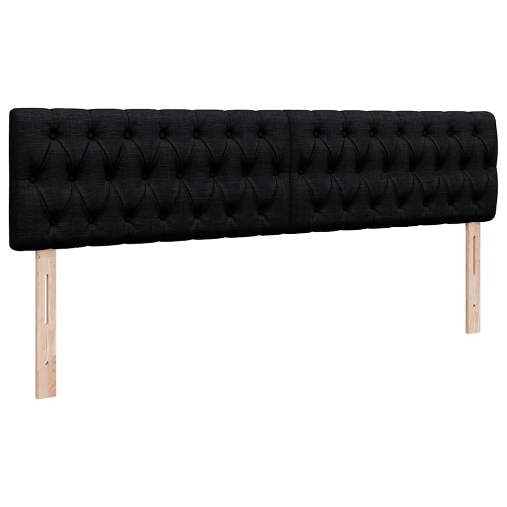 Struttura Letto Pouf con Materasso Nero 200x200 cm in Tessuto