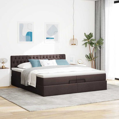 Struttura Letto Pouf con Materasso 200x200 cm in Tessuto | homemem39