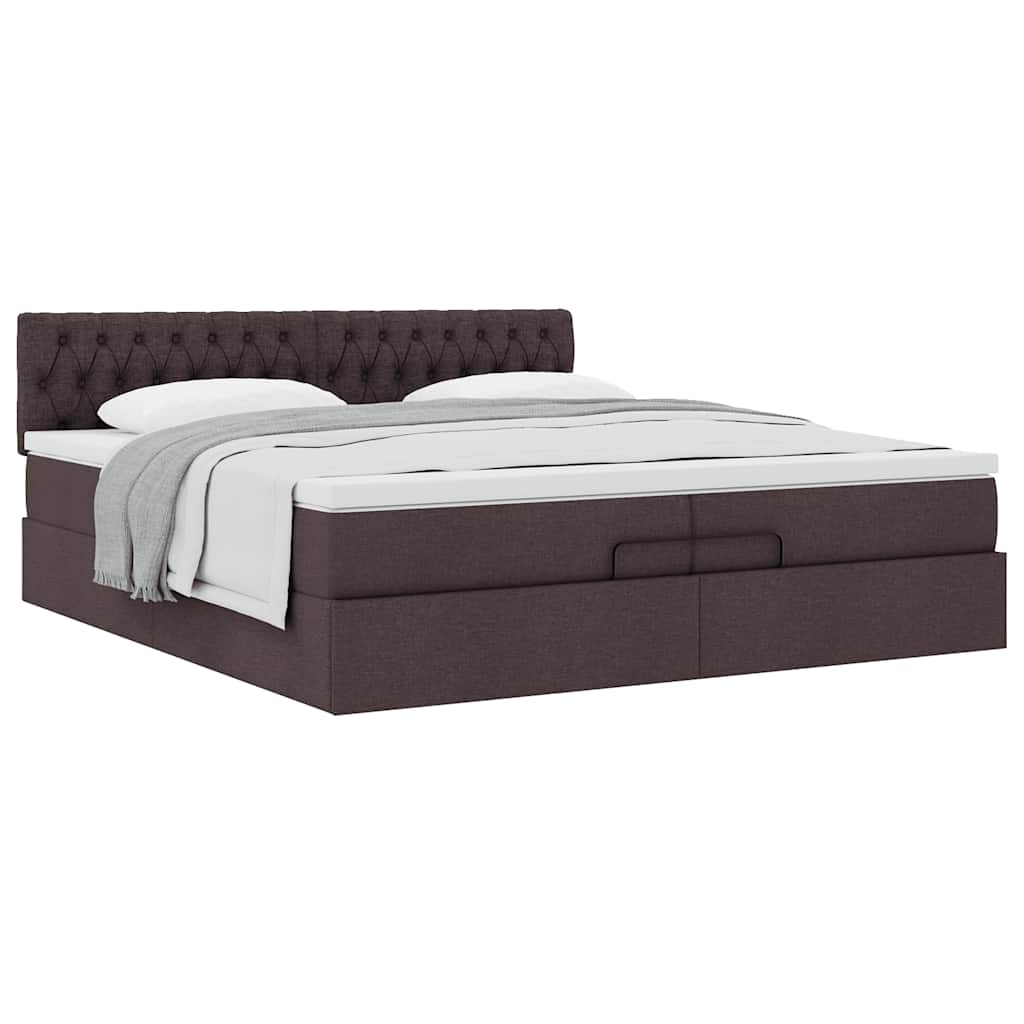 Struttura Letto Pouf con Materasso 200x200 cm in Tessuto | homemem39