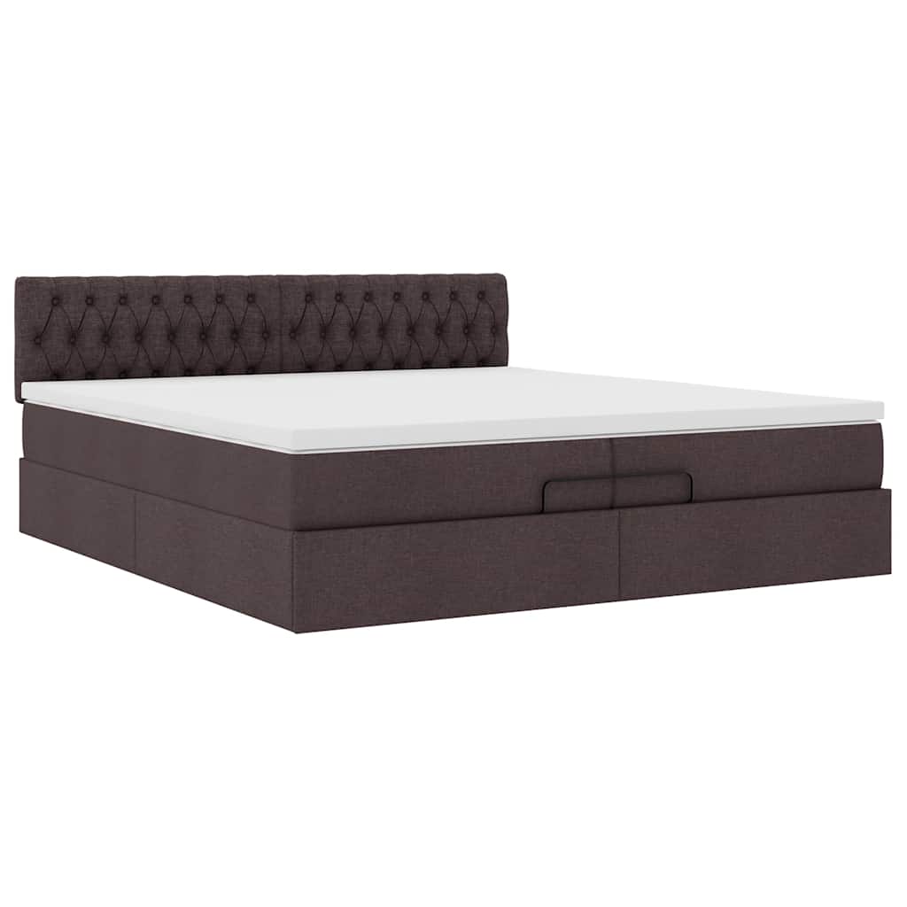 Struttura Letto Pouf con Materasso 200x200 cm in Tessuto | homemem39