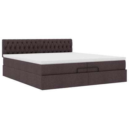 Struttura Letto Pouf con Materasso 200x200 cm in Tessuto | homemem39