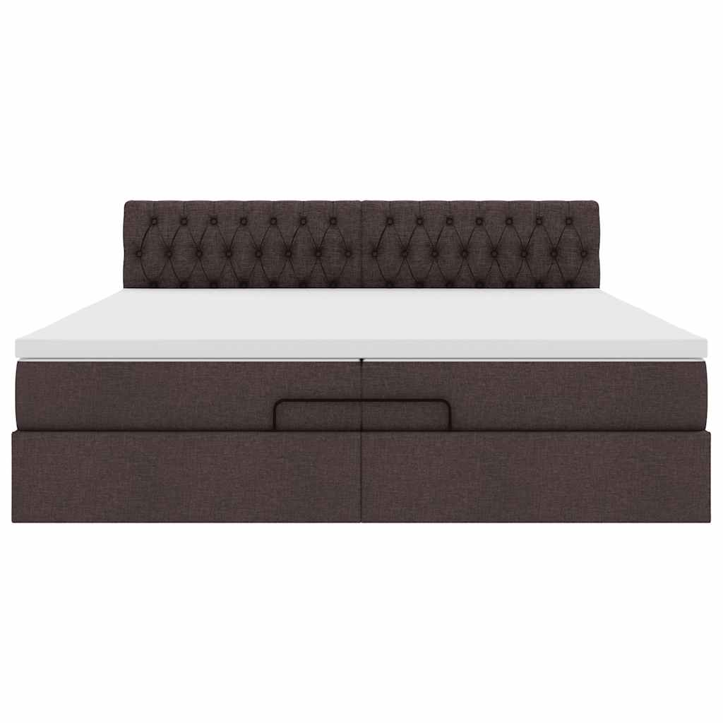 Struttura Letto Pouf con Materasso 200x200 cm in Tessuto