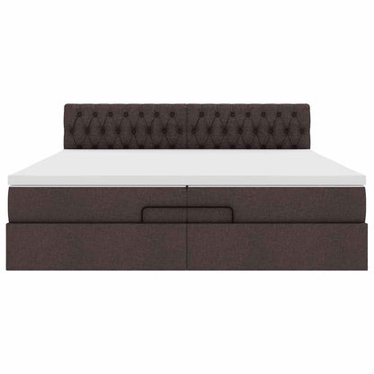 Struttura Letto Pouf con Materasso 200x200 cm in Tessuto