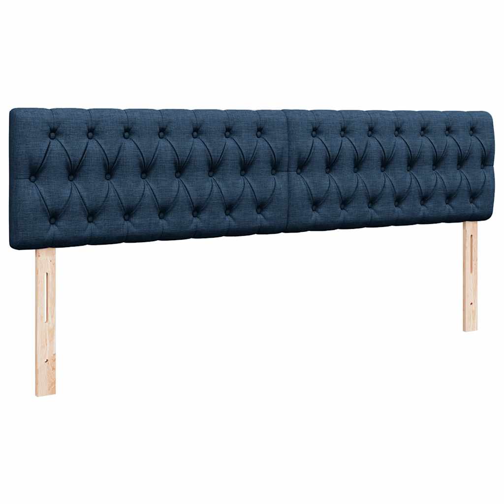Struttura Letto Pouf con Materasso Blu 200x200 cm in Tessuto