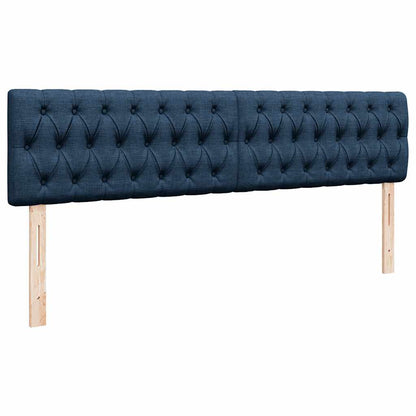 Struttura Letto Pouf con Materasso Blu 200x200 cm in Tessuto