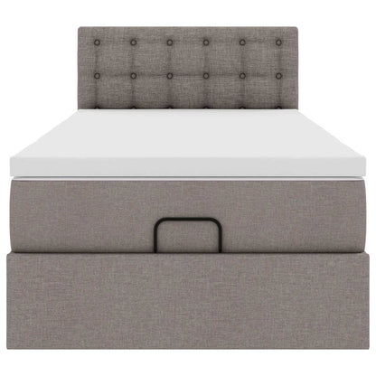 Struttura Letto Pouf con Materasso Tortora 80x200 cm in Tessuto