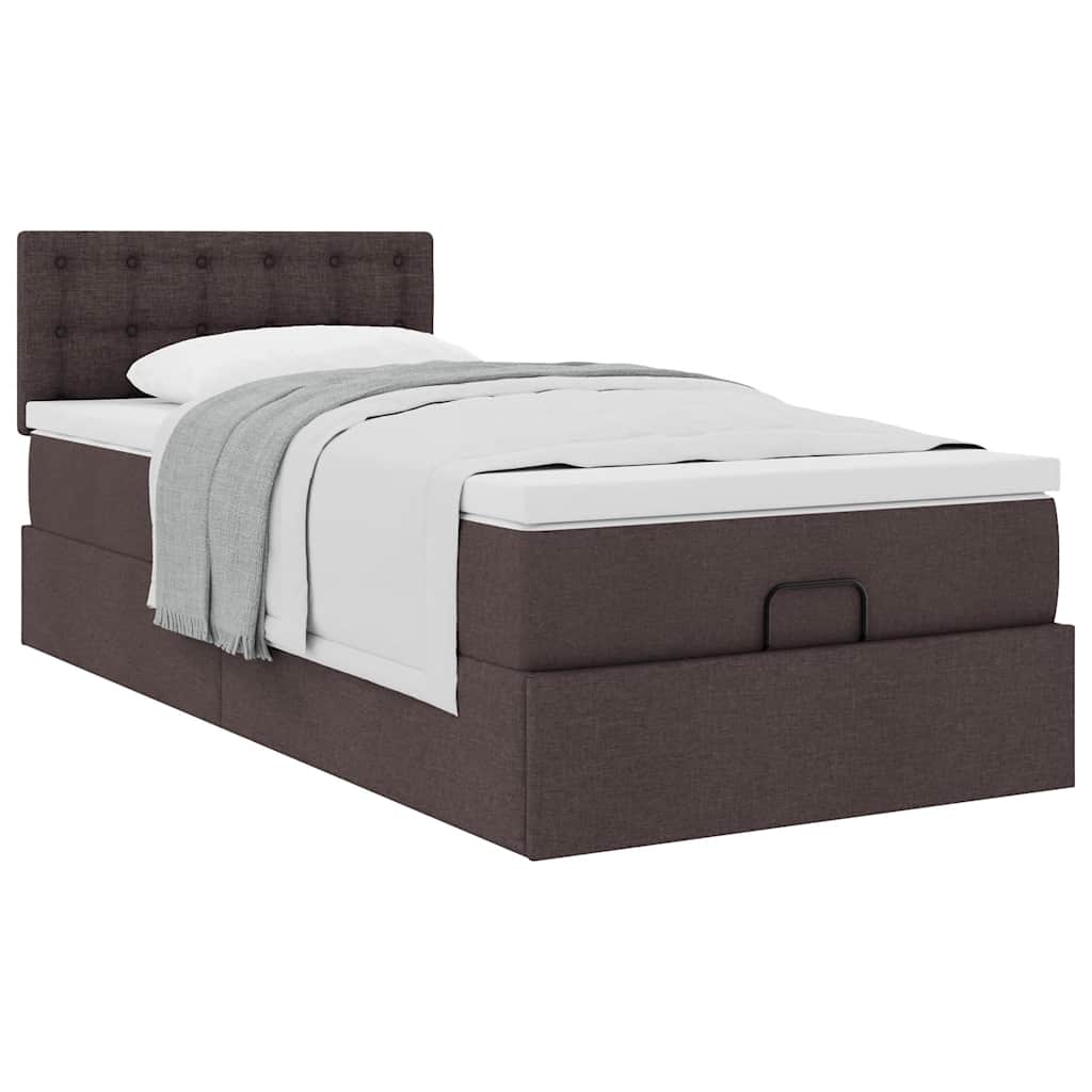 Struttura Letto Pouf con Materasso 90x190 cm in Tessuto | homemem39
