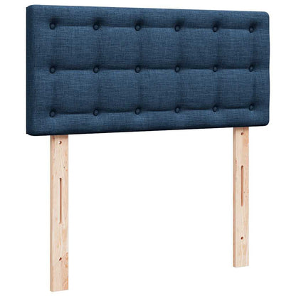 Struttura Letto Pouf con Materasso Blu 90x190 cm in Tessuto