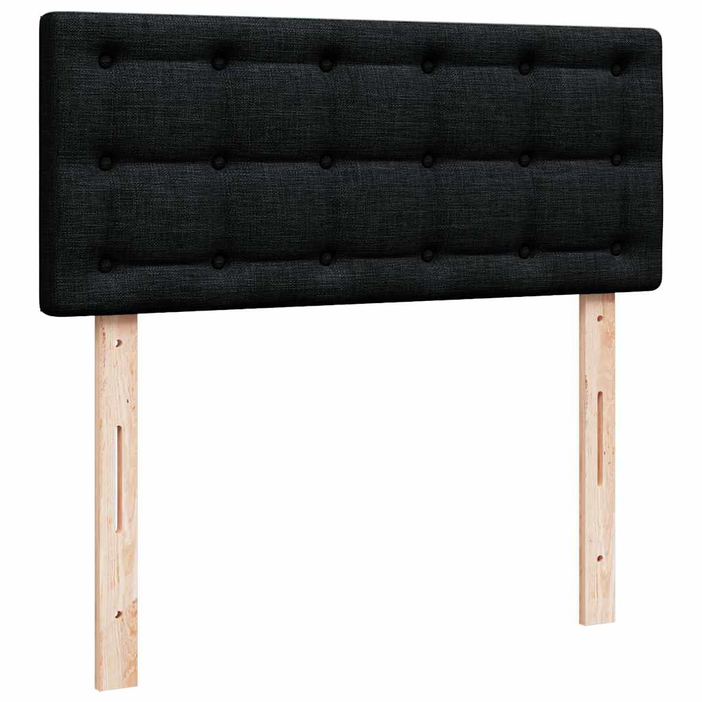 Pouf Letto con Materasso Nero 120x190 cm in Tessuto