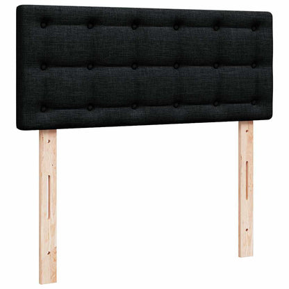 Pouf Letto con Materasso Nero 120x190 cm in Tessuto