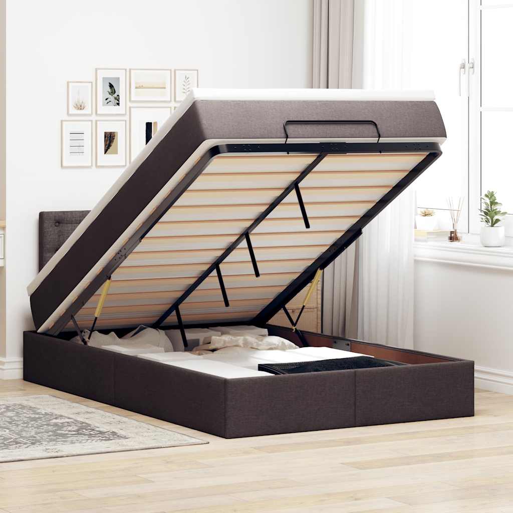 Struttura Letto Pouf con Materasso 80x200 cm in Tessuto