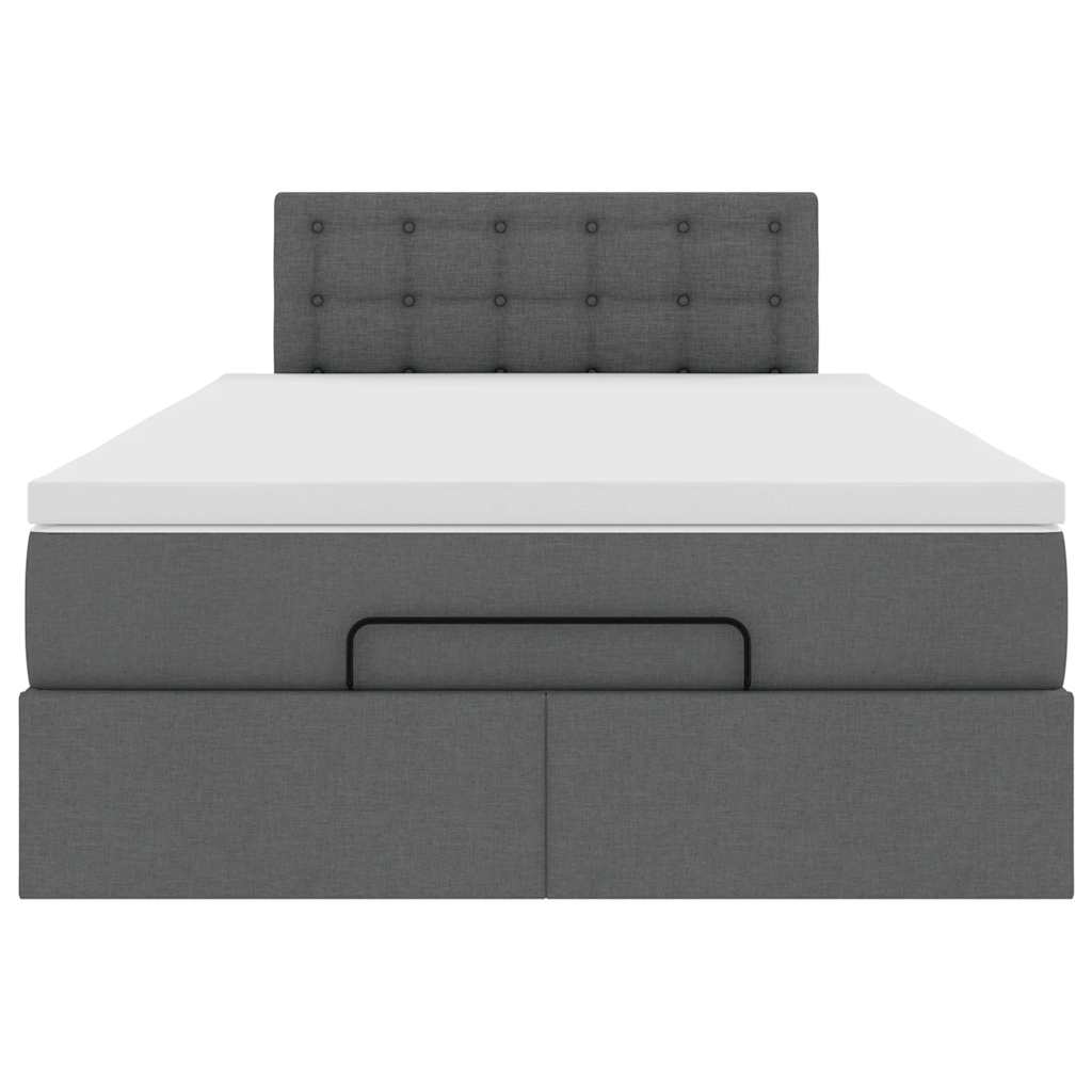 Pouf Letto con Materasso Grigio Scuro 120x200 cm in Tessuto