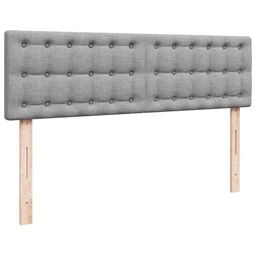 Pouf Letto con Materasso Grigio Chiaro 140x190 cm in Tessuto