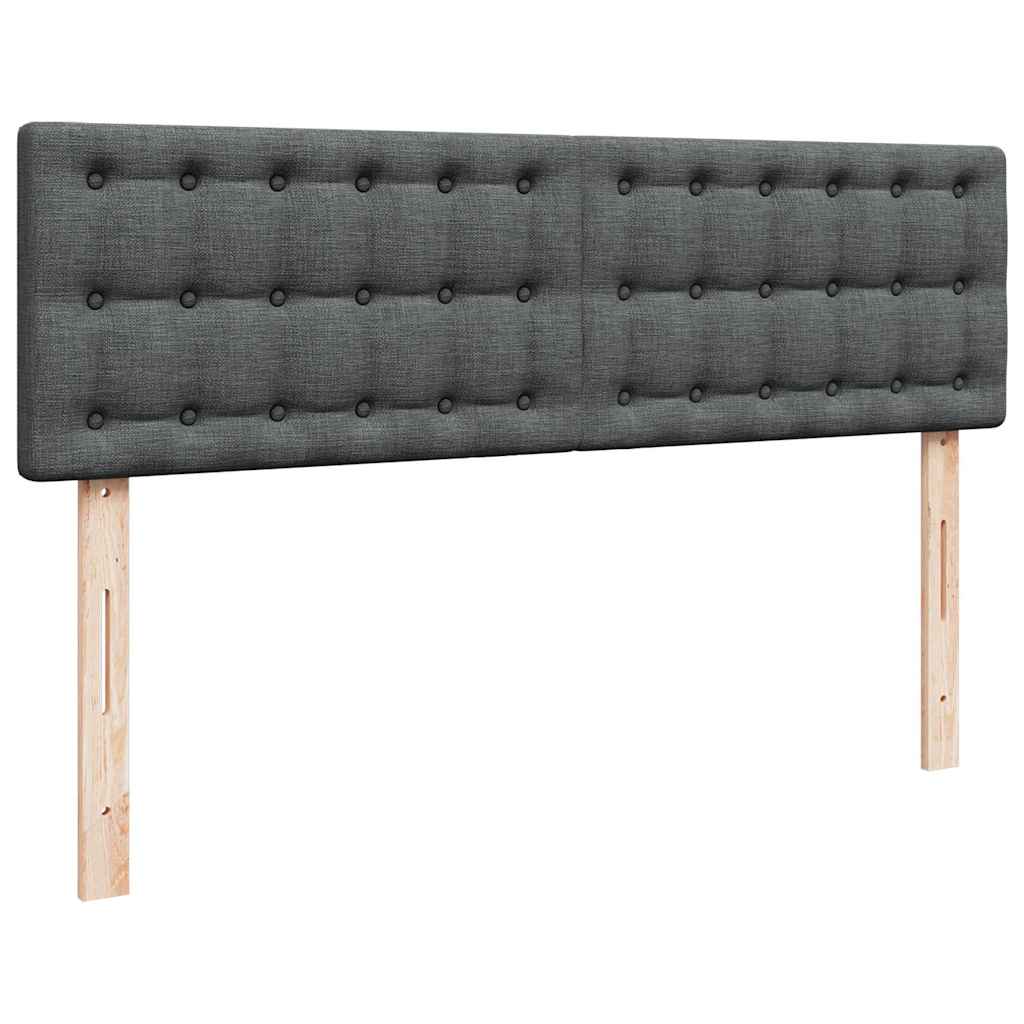 Pouf Letto con Materasso Grigio Scuro 140x190 cm in Tessuto