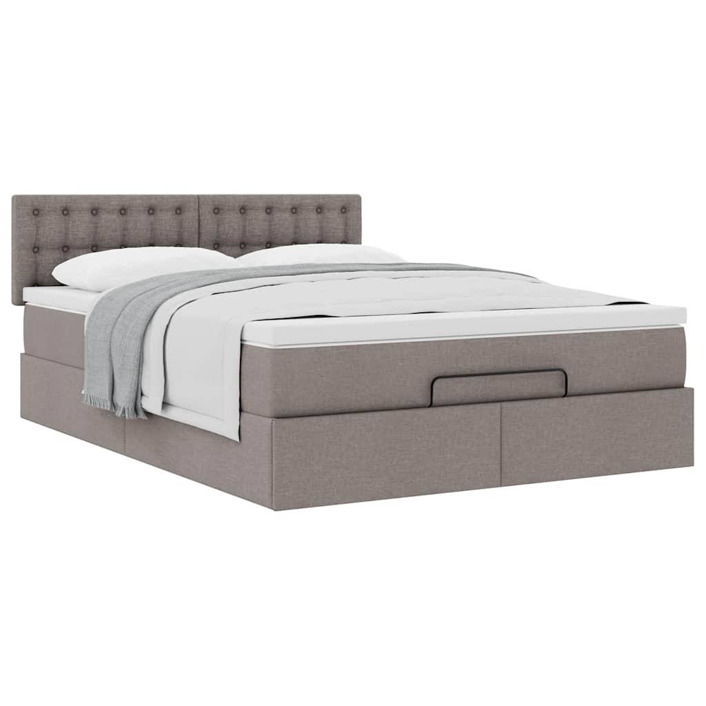 Pouf Letto con Materasso Tortora 140x190 cm in Tessuto | homemem39
