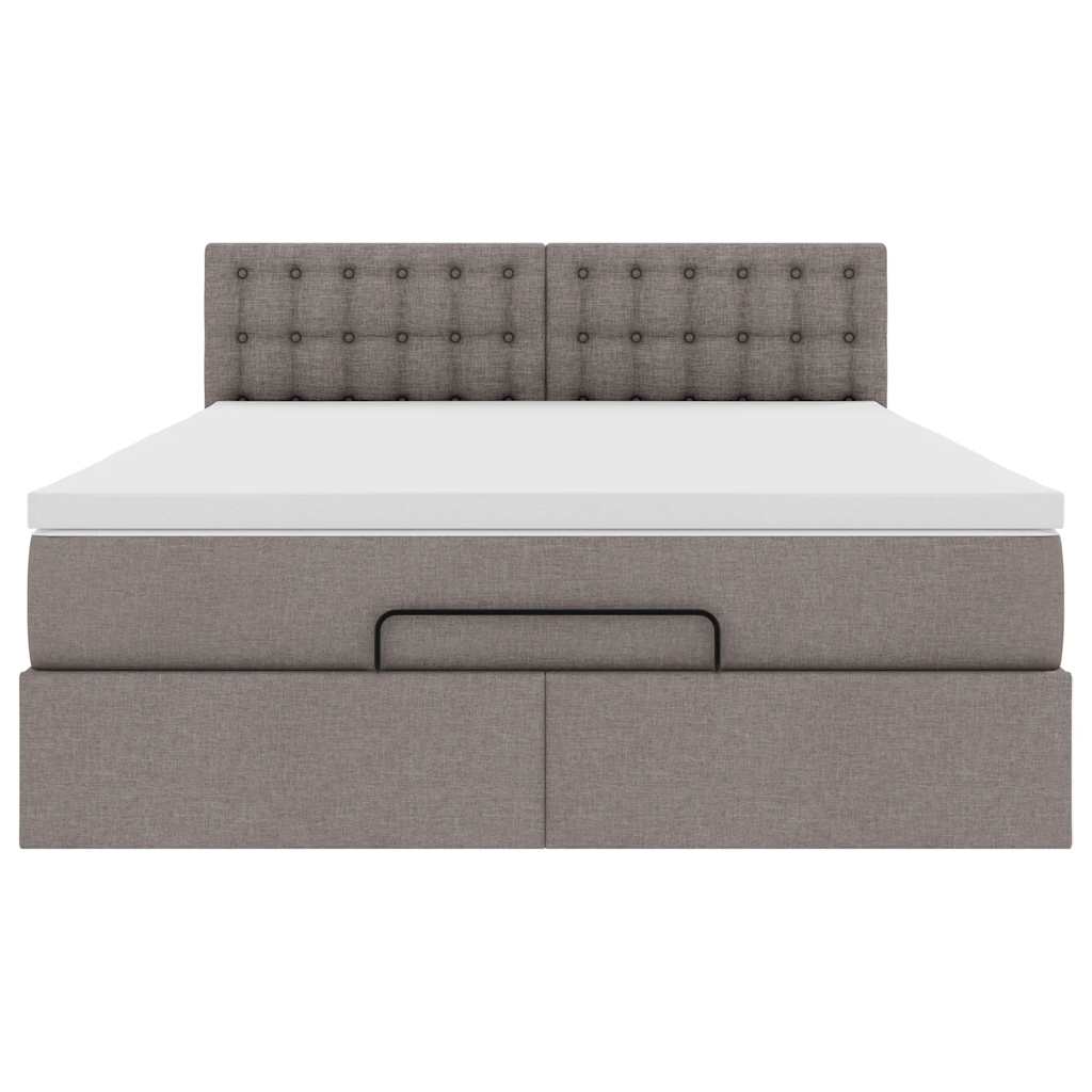 Pouf Letto con Materasso Tortora 140x190 cm in Tessuto