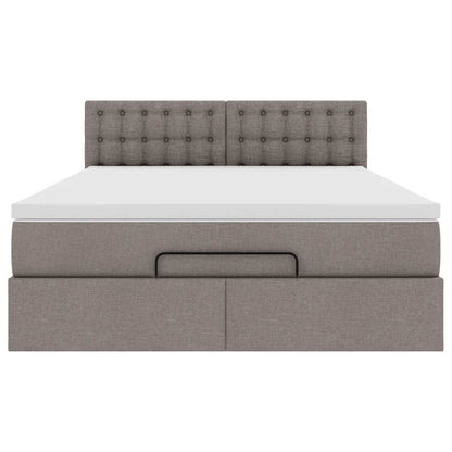 Pouf Letto con Materasso Tortora 140x190 cm in Tessuto