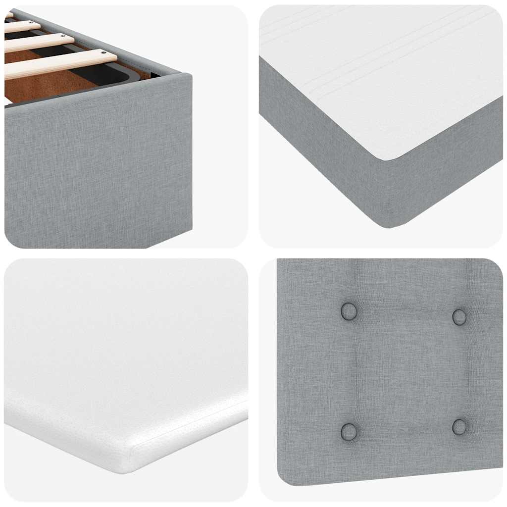 Struttura Letto Pouf con Materasso 140x200 cm in Tessuto