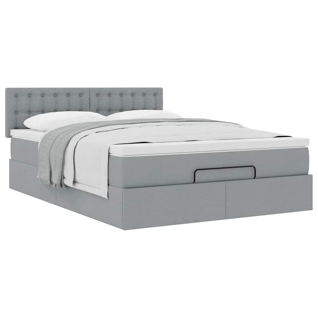 Struttura Letto Pouf con Materasso 140x200 cm in Tessuto | homemem39