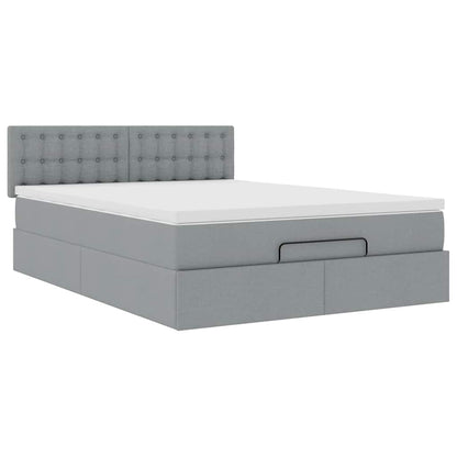 Struttura Letto Pouf con Materasso 140x200 cm in Tessuto | homemem39