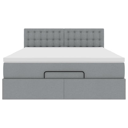 Struttura Letto Pouf con Materasso 140x200 cm in Tessuto