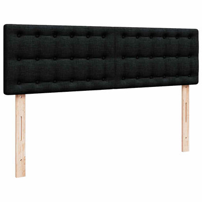 Pouf Letto con Materasso Nero 140x200 cm in Tessuto