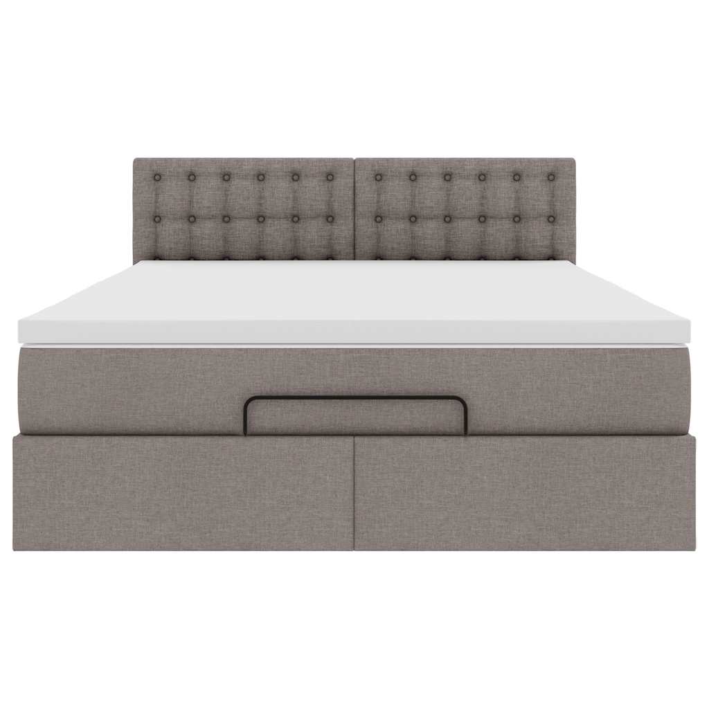Pouf Letto con Materasso Tortora 140x200 cm in Tessuto