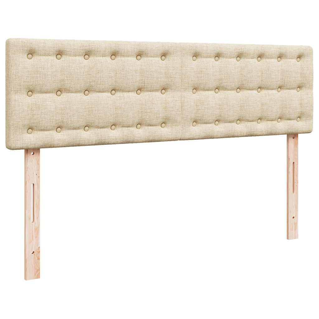 Pouf Letto con Materasso Crema 140x200 cm in Tessuto