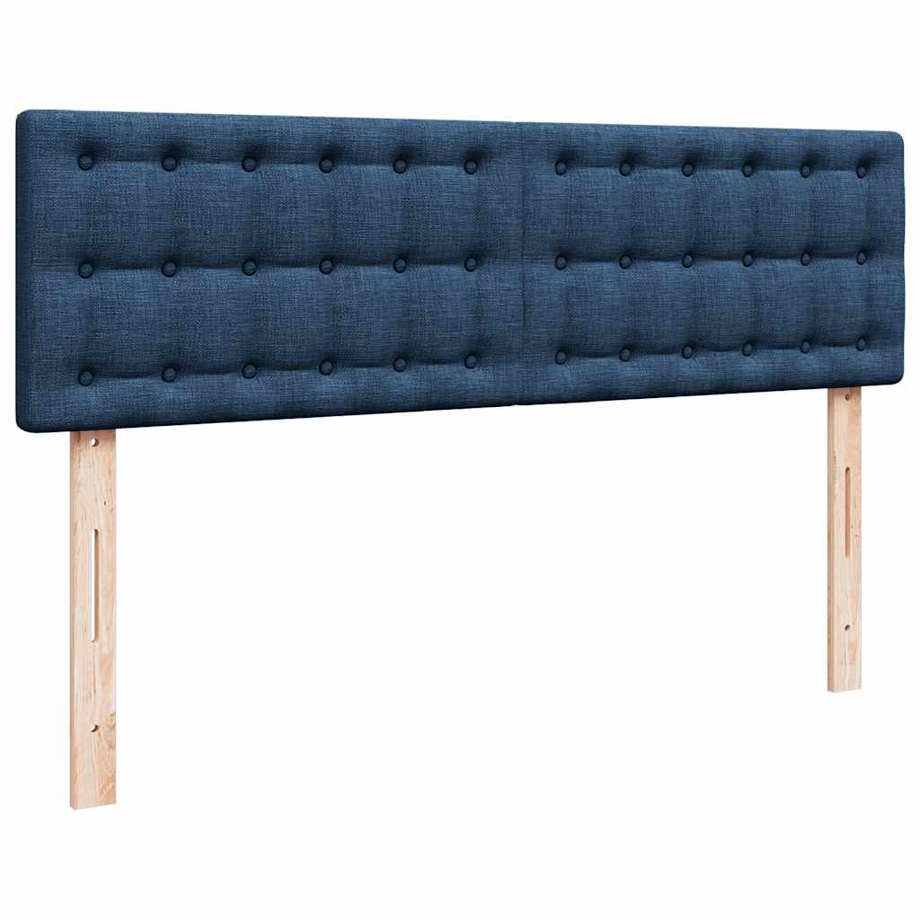 Struttura Letto Pouf con Materasso Blu 140x200cm in Tessuto
