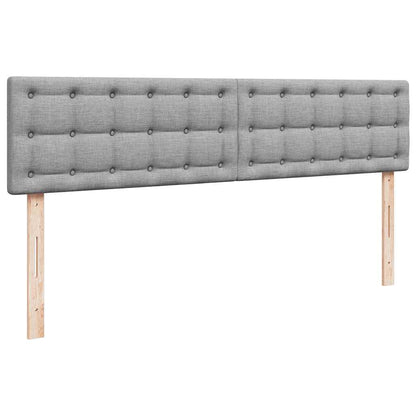 Pouf Letto con Materasso Grigio Chiaro 160x200 cm in Tessuto