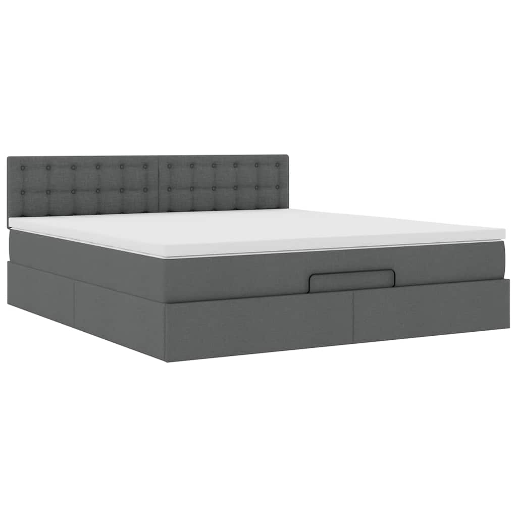 Struttura Letto Pouf con Materasso 160x200 cm in Tessuto | homemem39