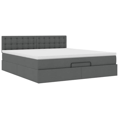 Struttura Letto Pouf con Materasso 160x200 cm in Tessuto | homemem39