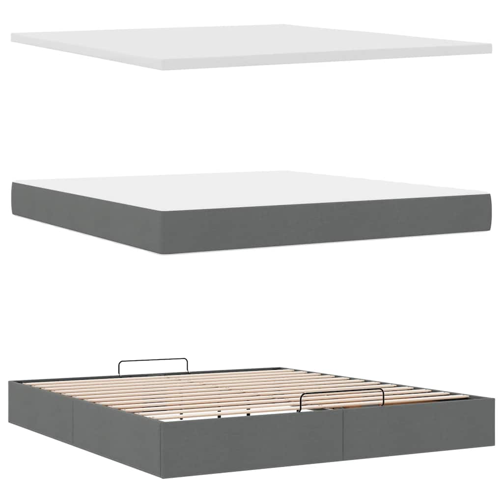 Struttura Letto Pouf con Materasso 160x200 cm in Tessuto | homemem39