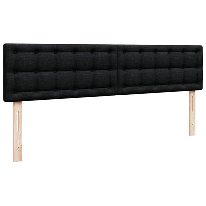 Struttura Letto Pouf con Materasso Nero 180x200 cm in Tessuto