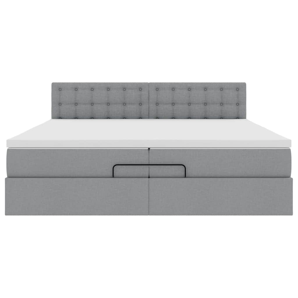 Struttura Letto Pouf con Materasso 200x200 cm in Tessuto | homemem39
