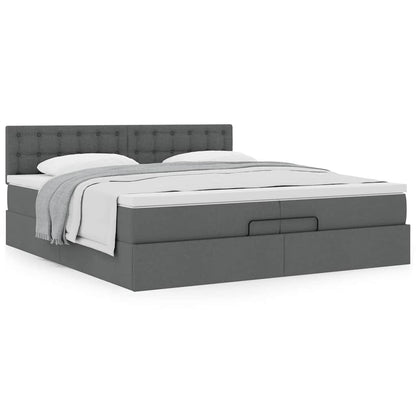 Struttura Letto Pouf con Materasso 200x200 cm in Tessuto | homemem39