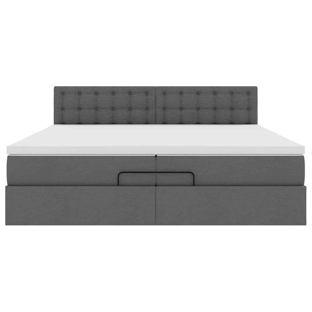 Struttura Letto Pouf con Materasso 200x200 cm in Tessuto | homemem39