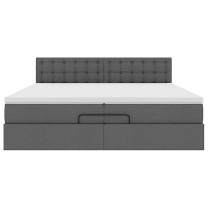 Struttura Letto Pouf con Materasso 200x200 cm in Tessuto | homemem39