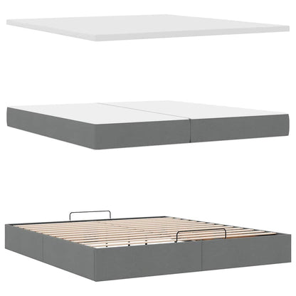 Struttura Letto Pouf con Materasso 200x200 cm in Tessuto | homemem39
