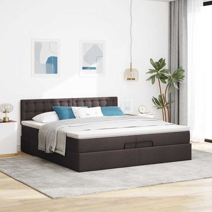 Struttura Letto Pouf con Materasso 200x200 cm in Tessuto | homemem39