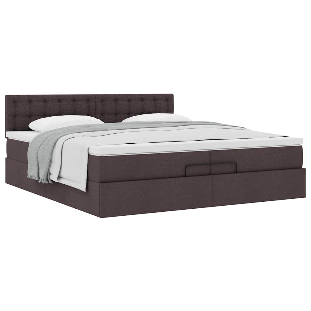 Struttura Letto Pouf con Materasso 200x200 cm in Tessuto | homemem39