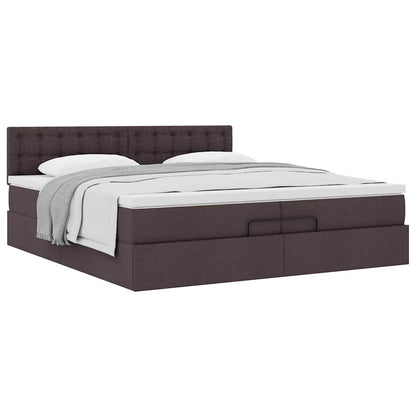 Struttura Letto Pouf con Materasso 200x200 cm in Tessuto | homemem39