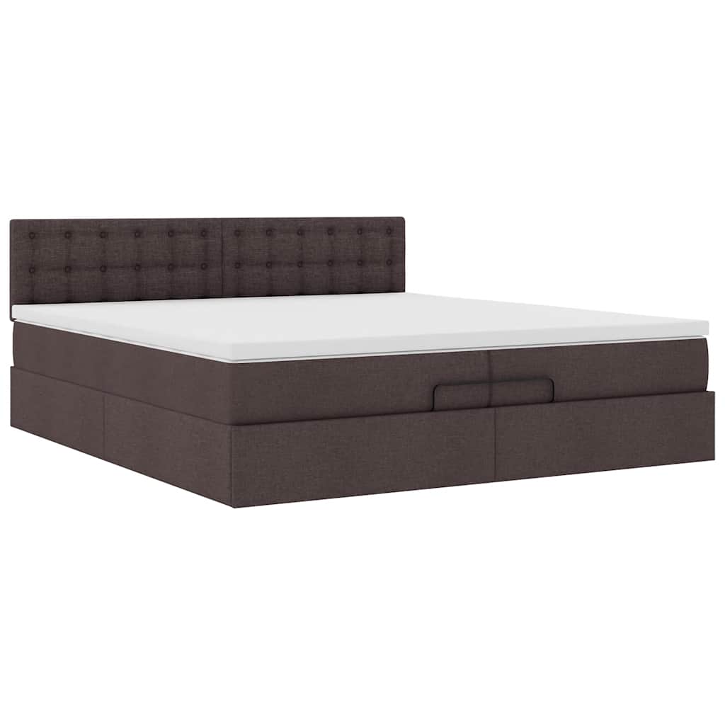 Struttura Letto Pouf con Materasso 200x200 cm in Tessuto | homemem39