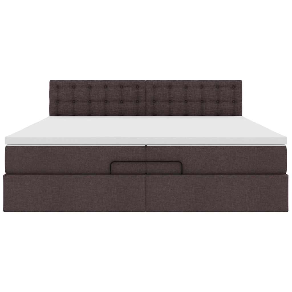 Struttura Letto Pouf con Materasso 200x200 cm in Tessuto | homemem39