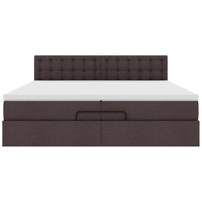 Struttura Letto Pouf con Materasso 200x200 cm in Tessuto