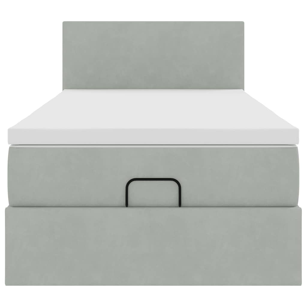 Struttura Letto Pouf con Materasso 80x200 cm in Velluto