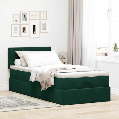 Struttura Letto Pouf con Materasso 80x200 cm Velluto