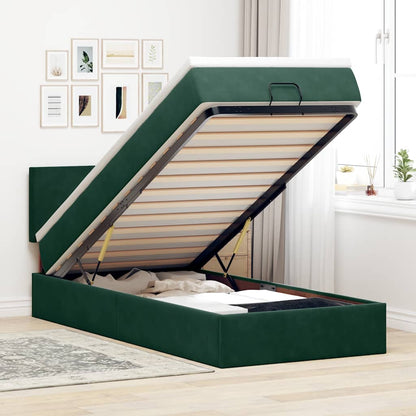 Struttura Letto Pouf con Materasso 80x200 cm Velluto