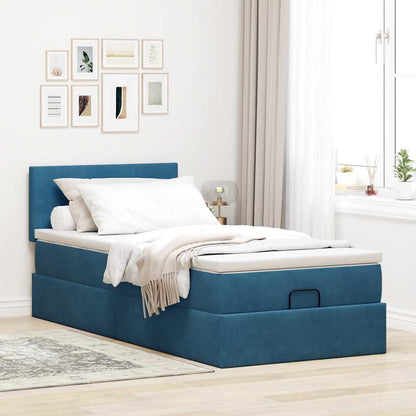 Struttura Letto Pouf con Materasso 80x200 cm Velluto