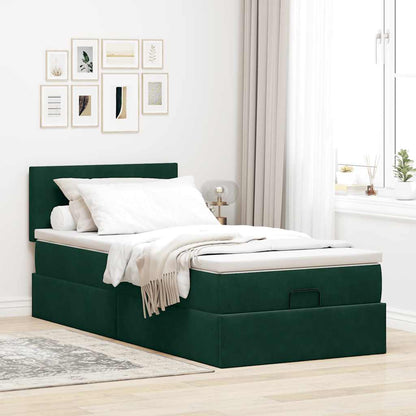 Struttura Letto Pouf con Materasso in Velluto